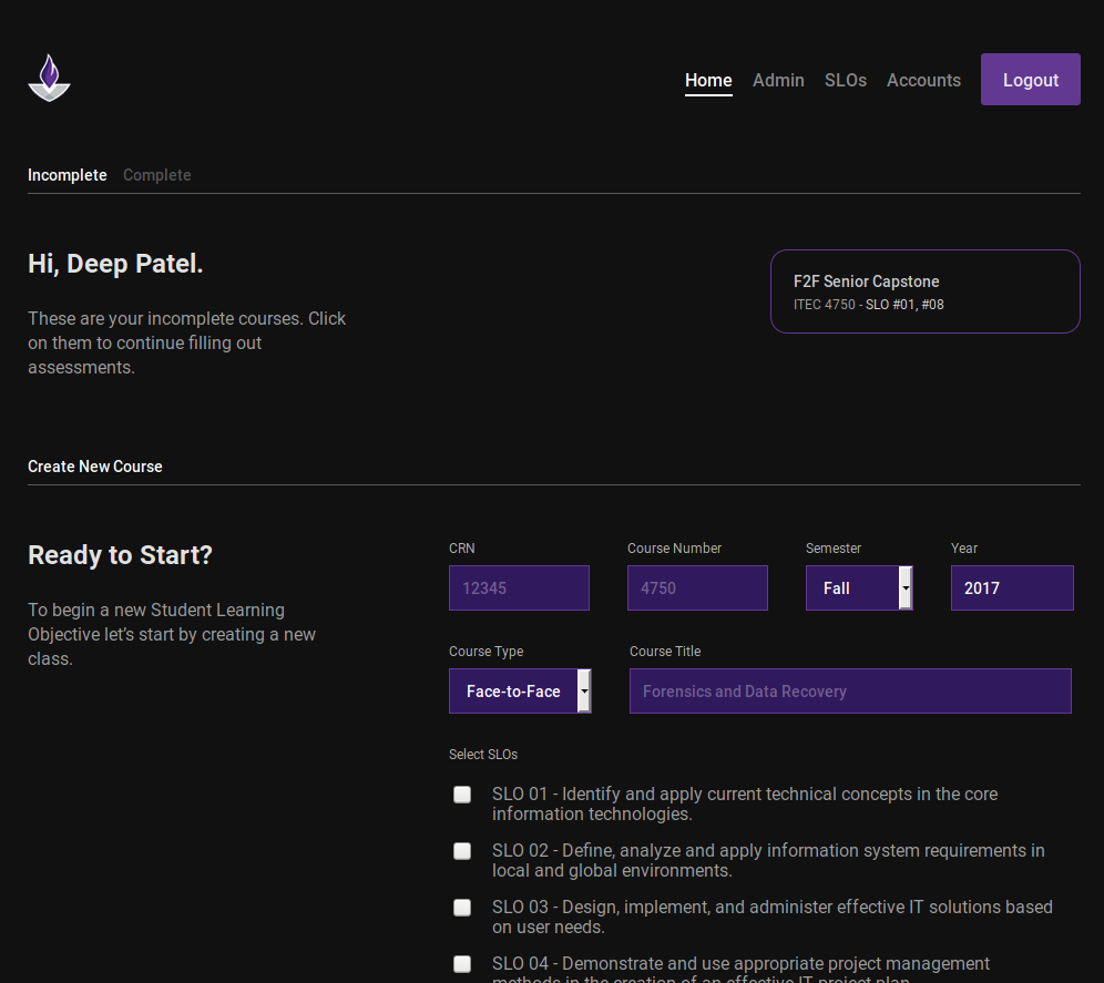 The Assessment Matrix home page