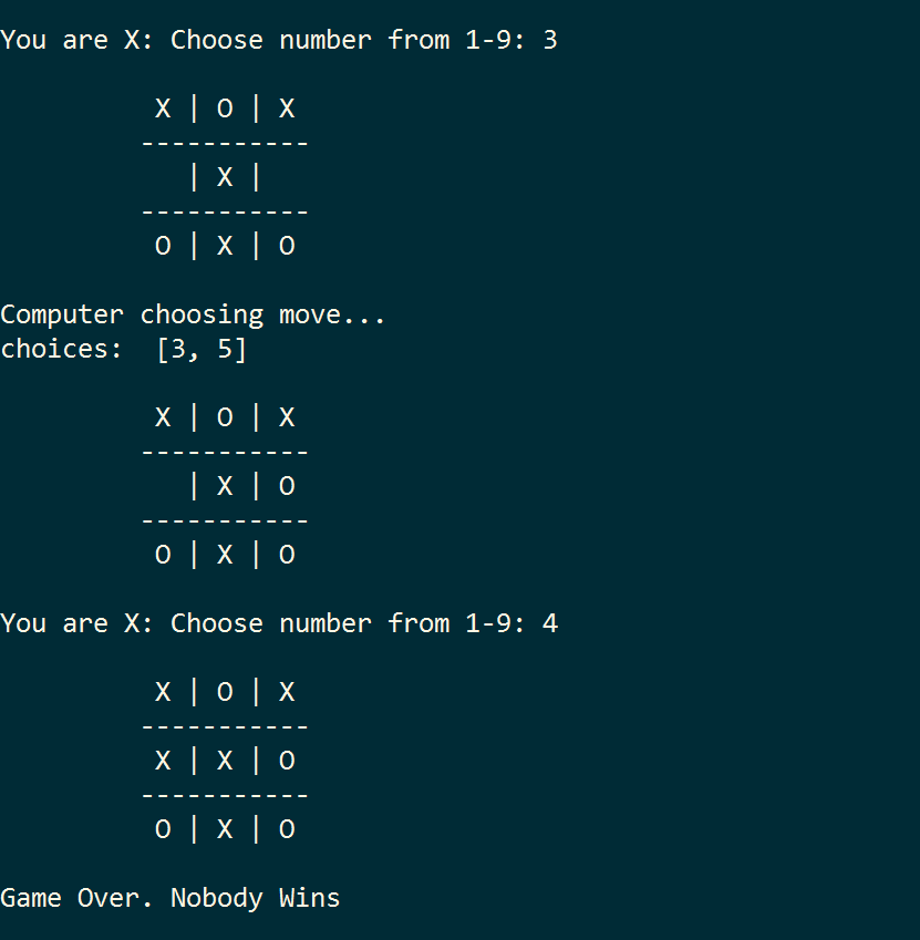 5x5 Tic Tac Toe Python Project (Term 3 Digital World) 